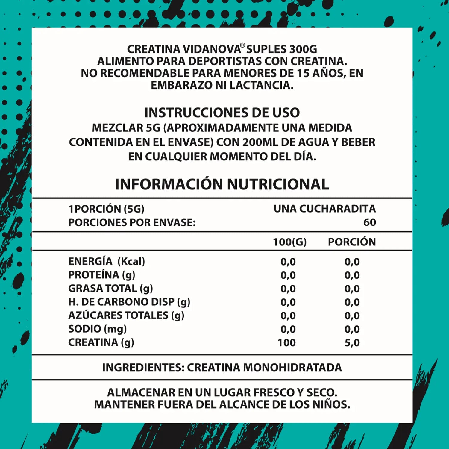 Creatina Monohidratada 300g 200 MESH