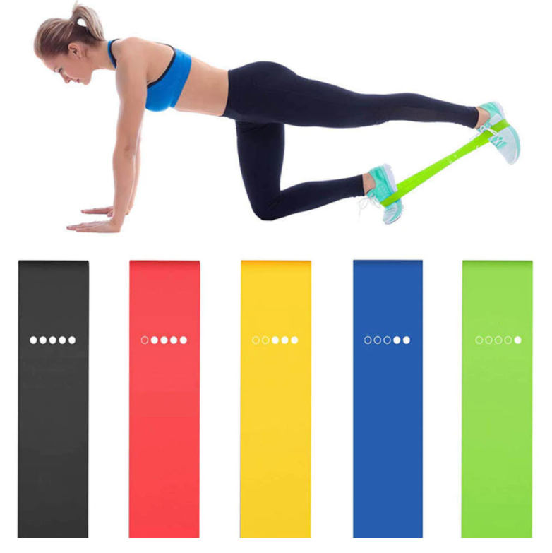 5 Bandas Elásticas de Resistencia Progresiva para Entrenamiento y Rehabilitación