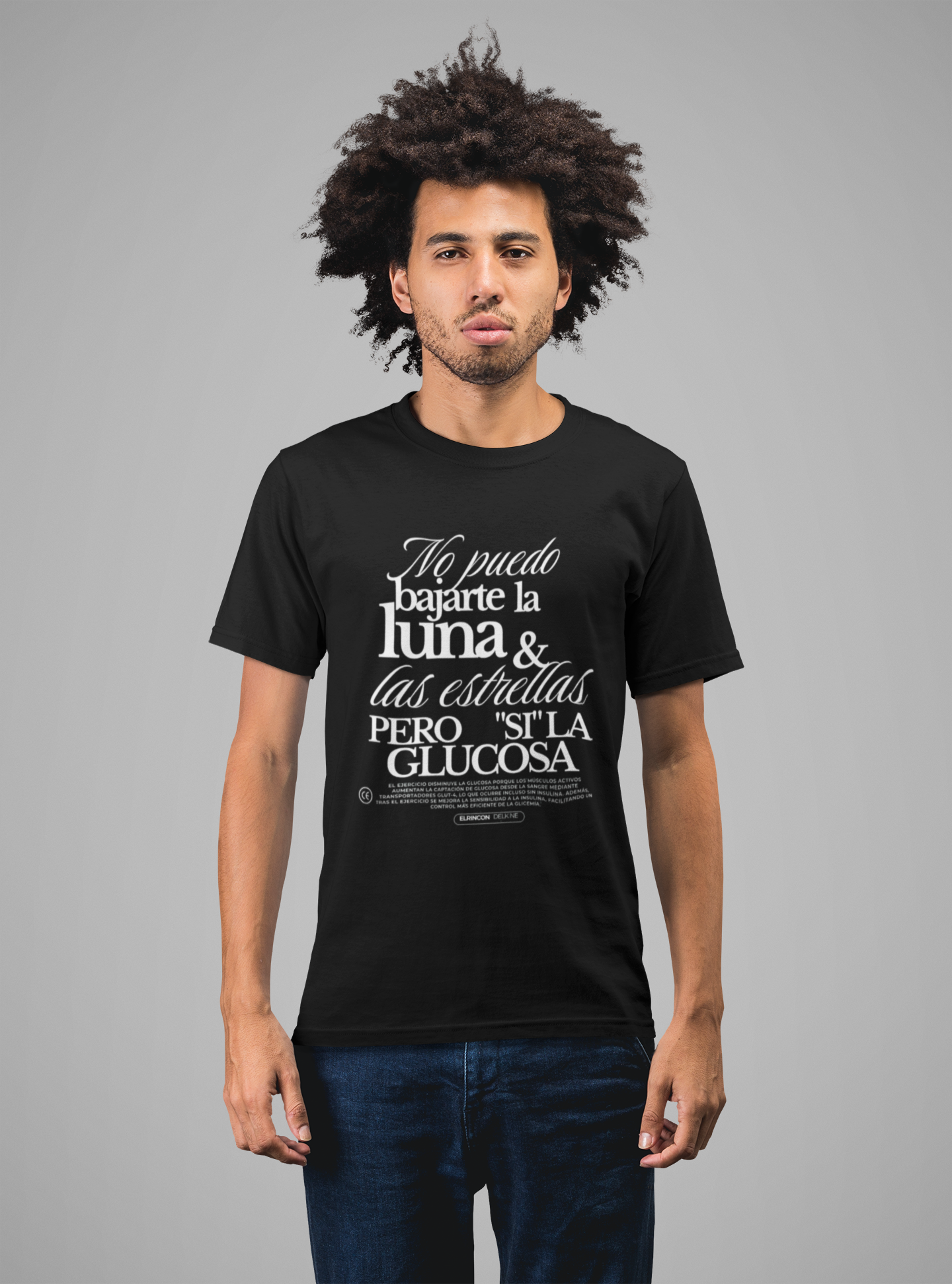 Polera Diseño Salud — “No puedo bajarte la luna y las estrellas, pero sí la glucosa”