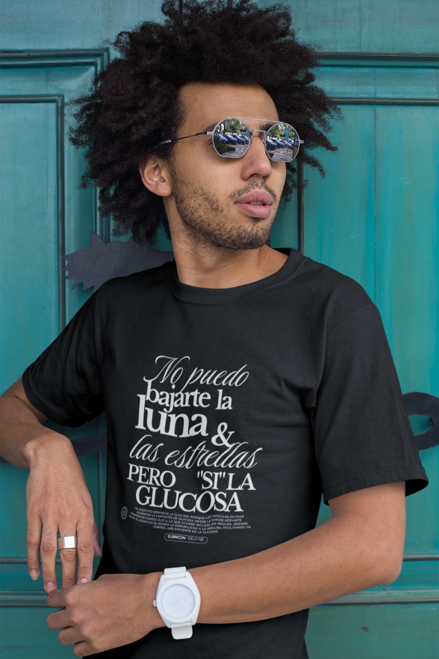 Polera Diseño Salud — “No puedo bajarte la luna y las estrellas, pero sí la glucosa”