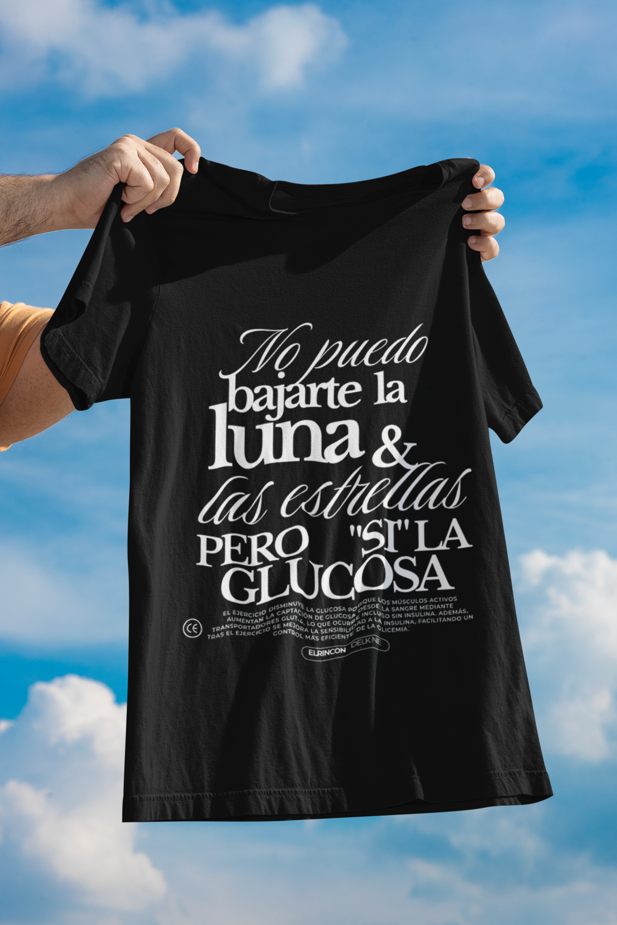 Polera Diseño Salud — “No puedo bajarte la luna y las estrellas, pero sí la glucosa”