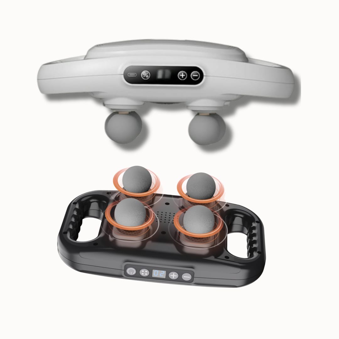 Masajeador de Tejido Profundo 4 Cabezas con Temporizador Inteligente